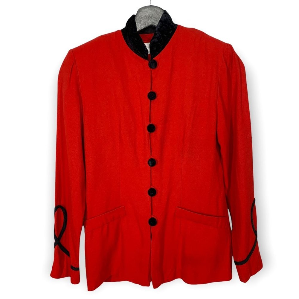 Vintage 90s Petite Sophisticate Mandarin Collar Button Up Top Small